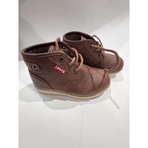 Levi's Toddler Boys Brown Ankle‎ Boots Size 11 Lace-Up Casual Shoes